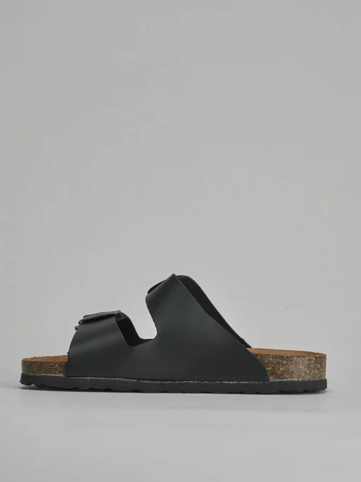 Ciabatte tacco 1cm pelle nero