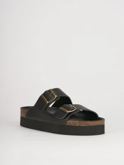 Ciabatte tacco 2cm pelle nero