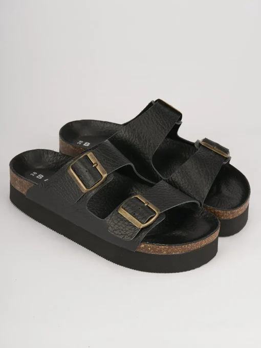 Ciabatte tacco 2cm pelle nero