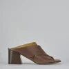 Ciabatte tacco 6cm pelle testa