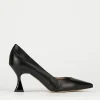 Décolleté e slingback tacco 7cm pelle nero