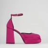 Décolleté e slingback tacco 11cm raso rosa