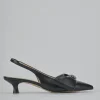 Décolleté e slingback tacco 4cm pelle nero