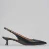 Décolleté e slingback tacco 5cm pelle nero