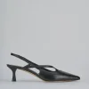 Décolleté e slingback tacco 5cm pelle nero