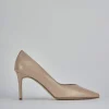 Décolleté e slingback tacco 7cm pelle marrone