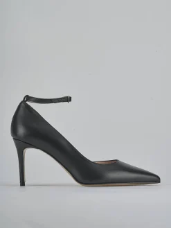Décolleté e slingback tacco 7cm pelle nero