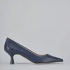 Décolleté e slingback tacco 5cm pelle blu