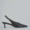 Décolleté e slingback tacco 5cm pelle nero
