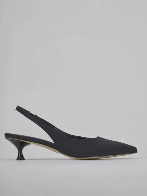 Décolleté e slingback tacco 4cm licra nero