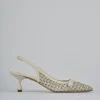 Décolleté e slingback tacco 5cm pelle beige