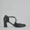 Décolleté e slingback tacco 7cm pelle nero