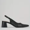 Décolleté e slingback tacco 5cm pelle nero