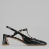 Décolleté e slingback tacco 5cm pelle nero