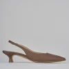 Décolleté e slingback tacco 4cm pelle testa
