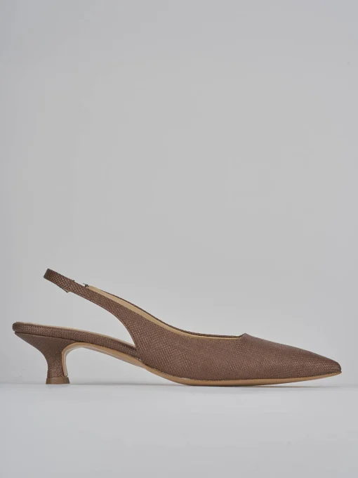 Décolleté e slingback tacco 4cm pelle testa