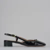 Décolleté e slingback tacco 3cm vernice nero