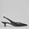 Décolleté e slingback tacco 3cm pelle nero