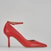 Décolleté e slingback tacco 7cm pelle rosso
