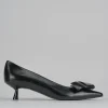 Décolleté e slingback tacco 5cm pelle nero
