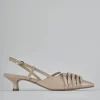 Décolleté e slingback tacco 4cm vernice beige