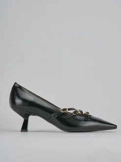 Décolleté e slingback tacco 6cm pelle nero