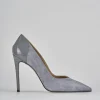 Décolleté e slingback tacco 11cm camoscio grigio