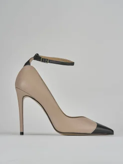 Décolleté e slingback tacco 11cm pelle nero