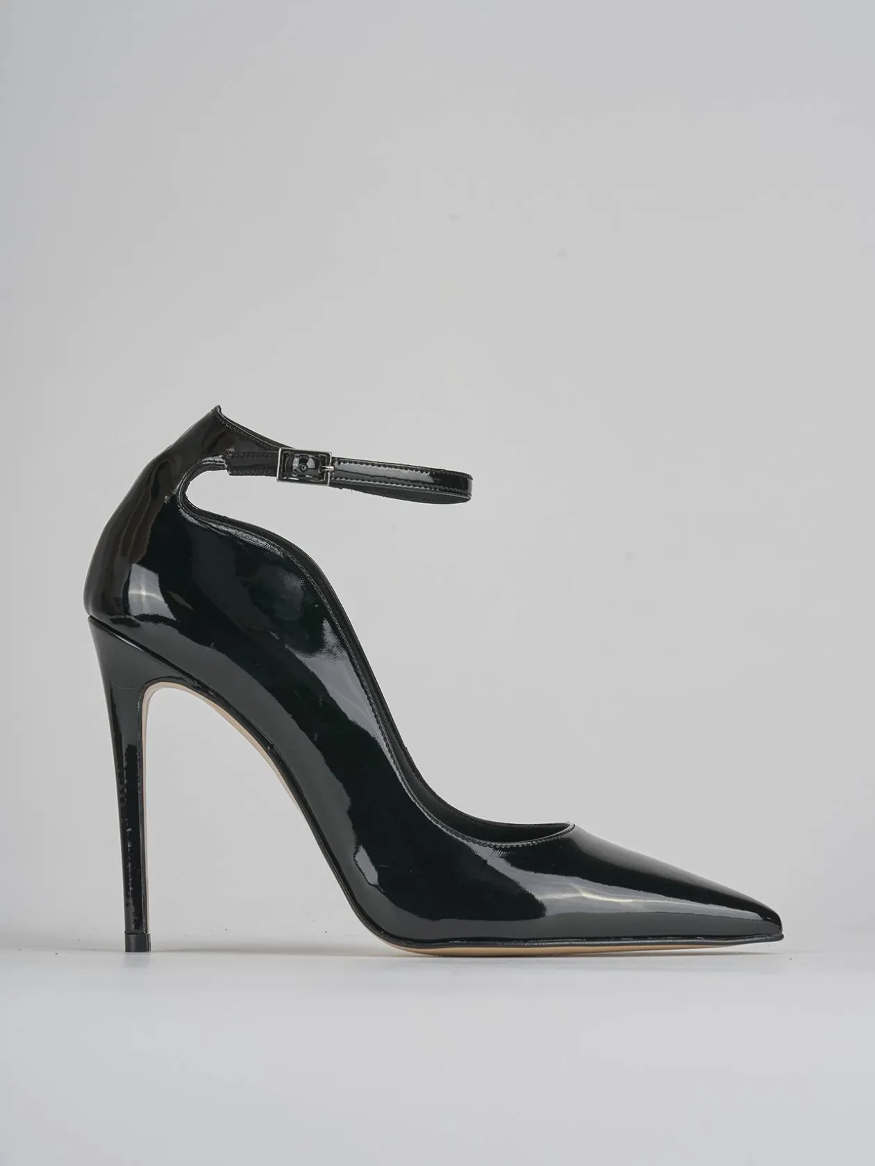 Décolleté e slingback tacco 11cm vernice nero