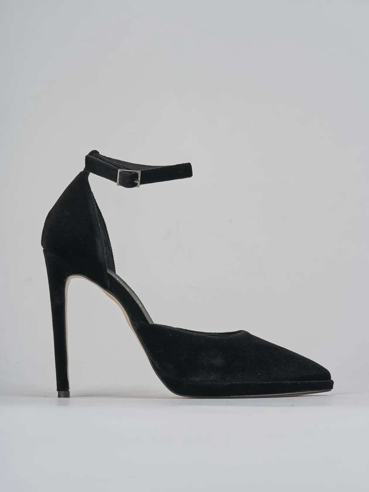 Décolleté e slingback tacco 11cm velluto nero