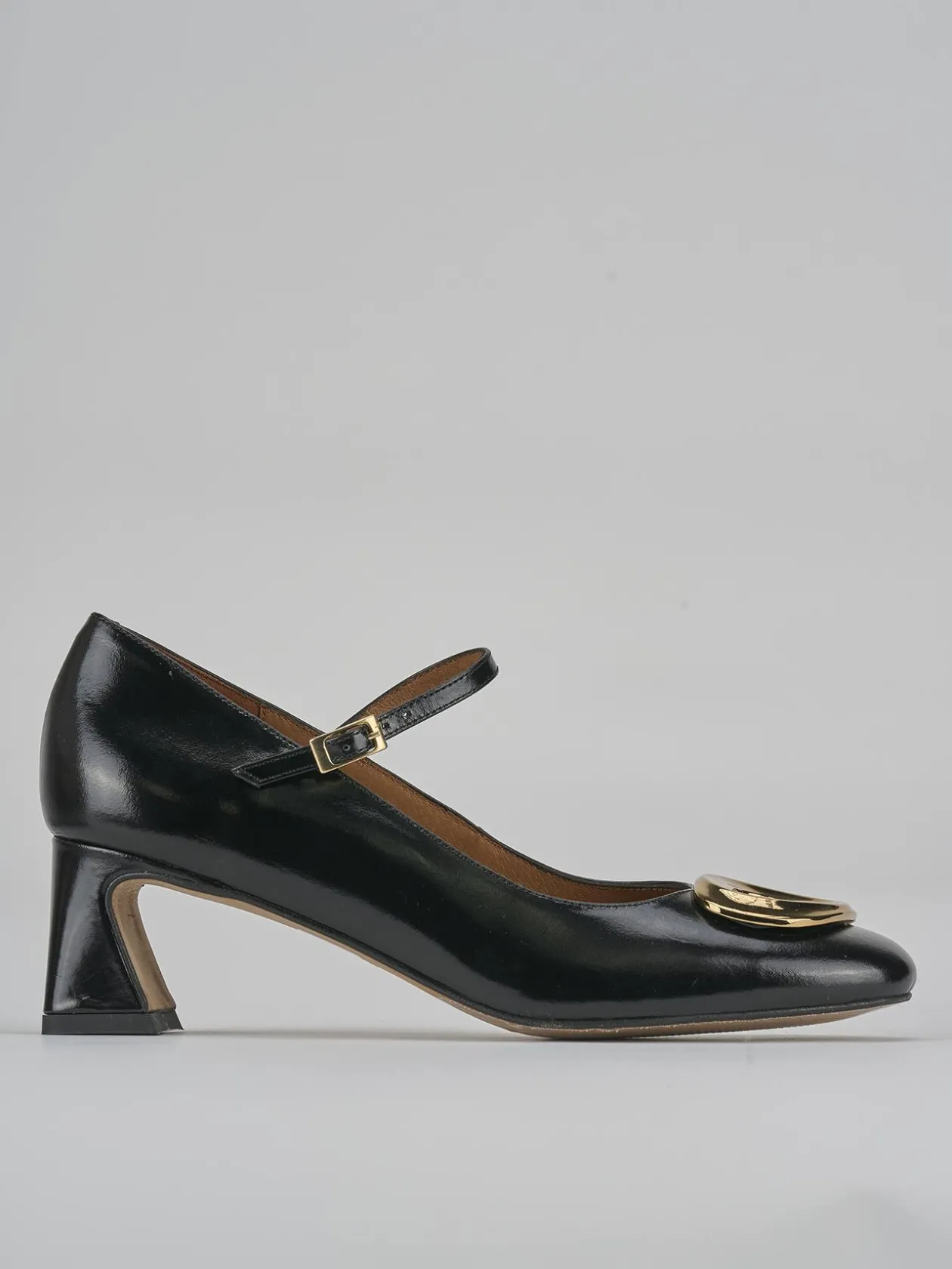 Décolleté e slingback tacco 5cm pelle nero