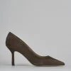 Décolleté e slingback tacco 7cm camoscio testa
