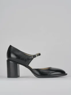 Décolleté e slingback tacco 7cm vernice nero