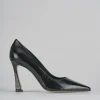 Décolleté e slingback tacco 10cm vernice nero