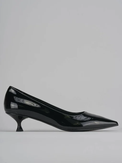 Décolleté e slingback tacco 4cm vernice nero