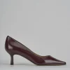 Décolleté e slingback tacco 3cm vernice bordo'