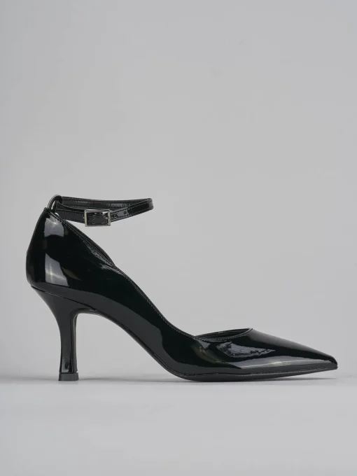 Décolleté e slingback tacco 7cm vernice nero