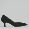 Décolleté e slingback tacco 5cm camoscio nero