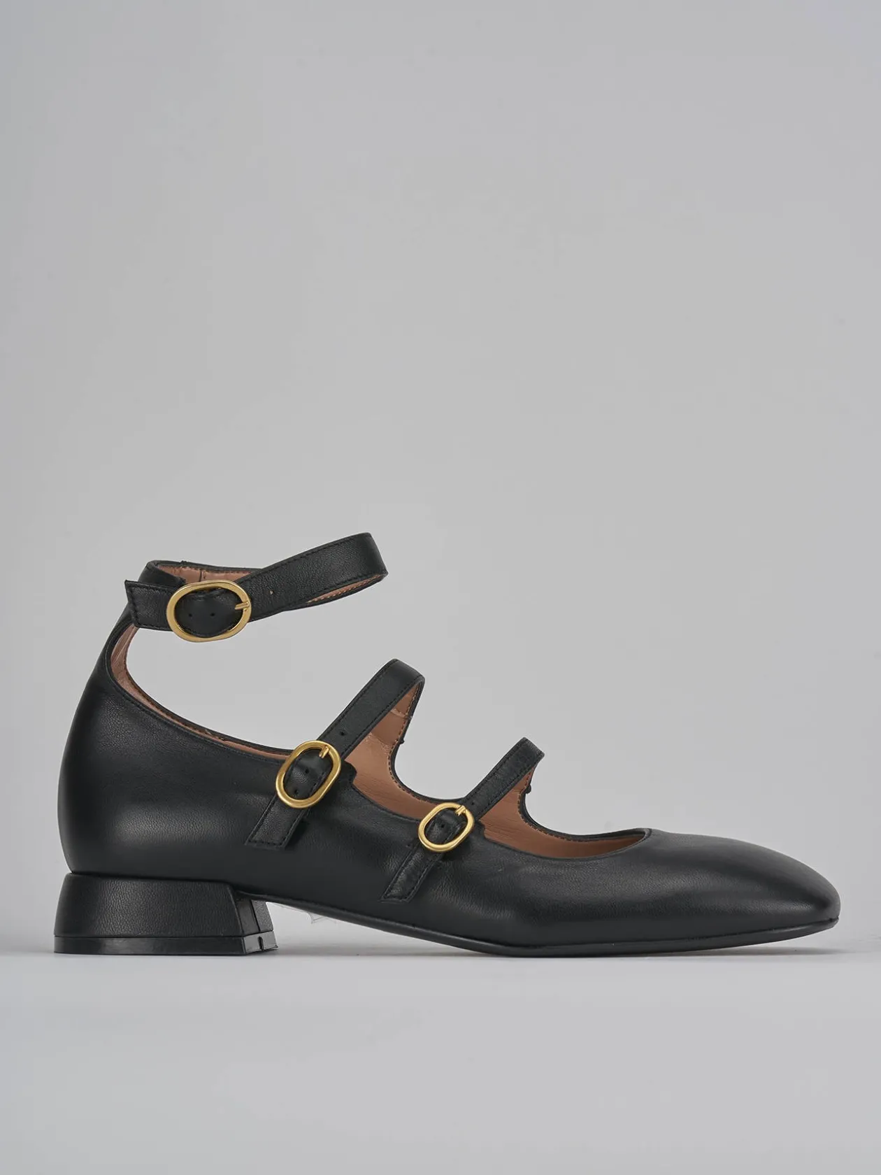 Décolleté e slingback tacco 3cm pelle nero