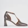 Décolleté e slingback tacco 5cm vernice grigio