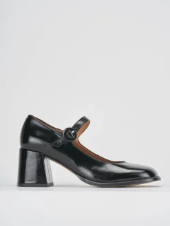 Décolleté e slingback tacco 8cm vernice nero