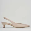 Décolleté e slingback tacco 3cm pelle beige