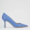 Décolleté e slingback tacco 7cm pelle azzurro