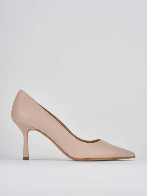 Décolleté e slingback tacco 7cm pelle rosa
