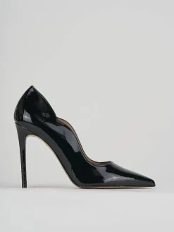 Décolleté e slingback tacco 10cm vernice nero
