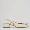 Décolleté e slingback tacco 3cm pelle bianco