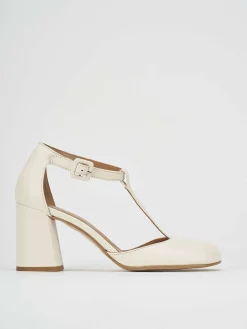 Décolleté e slingback tacco 7cm pelle bianco