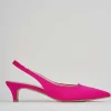 Décolleté e slingback tacco 3cm licra rosa