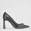Décolleté e slingback tacco 9cm pelle nero