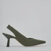 Décolleté e slingback tacco 7cm pelle verde